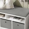 SoBuy FSR67-HG Banc pentru Pantofi cu Pernă Căptușită, 2 Compartimente și 3 Coșuri pentru Hol – 96x35x50 cm, Gri