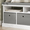 SoBuy FSR67-HG Banc pentru Pantofi cu Pernă Căptușită, 2 Compartimente și 3 Coșuri pentru Hol – 96x35x50 cm, Gri