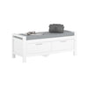 SoBuy Recipient cu piept alb Scaun Bench Bench cu pernă 2 sertare cu ghiduri albe L100*P40*A40CM FSR74-W