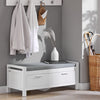SoBuy FSR74-W Banc de Pantofi cu Pernă Căptușită și Spațiu de Depozitare pentru Intrare Hol – 100x40x40 cm, Alb