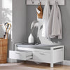 SoBuy FSR74-W Banc de Pantofi cu Pernă Căptușită și Spațiu de Depozitare pentru Intrare Hol – 100x40x40 cm, Alb