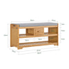 SoBuy FSR75-N Banc pentru Pantofi cu Sertar și Șezut, Dulap de Depozitare pentru Intrare Hol – 91x34x45 cm, Natural