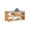 SoBuy FSR75-N Banc pentru Pantofi cu Sertar și Șezut, Dulap de Depozitare pentru Intrare Hol – 91x34x45 cm, Natural