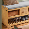 SoBuy FSR75-N Banc pentru Pantofi cu Sertar și Șezut, Dulap de Depozitare pentru Intrare Hol – 91x34x45 cm, Natural