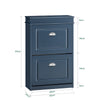 SoBuy FSR78-B Dulap de Pantofi cu 2 Uși Batante, Organizator 8 Perechi pentru Hol – 54x24x83 cm, Albastru