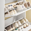 SoBuy FSR78-L-W Dulap de pantofi cu 2 uși rabatabile, depozitare 12 perechi, îngust 24cm pentru hol intrare – 75x24x96 cm, Alb