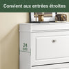 SoBuy FSR78-L-W Dulap de pantofi cu 2 uși rabatabile, depozitare 12 perechi, îngust 24cm pentru hol intrare – 75x24x96 cm, Alb