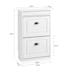 SoBuy FSR78-WG SHOP Slim Slim Board cu 2 RAVALT AGE WARDRADIO CLASĂ Modern pentru intrare, corid sau sunați la 54x24x82cm efect de lemn Aesking alb