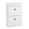 SoBuy FSR78-WG SHOP Slim Slim Board cu 2 RAVALT AGE WARDRADIO CLASĂ Modern pentru intrare, corid sau sunați la 54x24x82cm efect de lemn Aesking alb