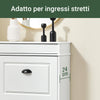 SoBuy FSR78-WG SHOP Slim Slim Board cu 2 RAVALT AGE WARDRADIO CLASĂ Modern pentru intrare, corid sau sunați la 54x24x82cm efect de lemn Aesking alb