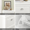SoBuy FSR82-L-W+FSR78-W, Set de intrare alb cu bancă de pantofi și dulap cu sertar pliabil | Adancime 24 cm
