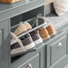 SoBuy FSR79-HG Dulap de pantofi cu 4 uși rabatabile, 16 perechi, certificat FSC®, subțire 24 cm – Gri