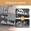 SoBuy FSR79-HG Dulap de pantofi cu 4 uși rabatabile, 16 perechi, certificat FSC®, subțire 24 cm – Gri