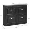 SoBuy FSR79-SCH Dulap pantofi cu 4 uși rabatabile, Suport pentru 16 perechi, pentru hol - 105x24x83 cm, Negru