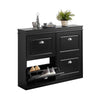 SoBuy FSR79-SCH Dulap pantofi cu 4 uși rabatabile, Suport pentru 16 perechi, pentru hol - 105x24x83 cm, Negru