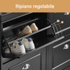SoBuy Suport de pantofi de economisire subțire, suport de economisire a spațiului reglabil, negru, FSR79-SCH