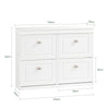 SoBuy FSR79-W Dulap de încălțăminte subțire 24 cm – 4 compartimente basculante, 16 perechi, FSC®, Alb