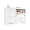 SoBuy FSR79-W Dulap de încălțăminte subțire 24 cm – 4 compartimente basculante, 16 perechi, FSC®, Alb