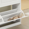 SoBuy FSR79-W Dulap de încălțăminte subțire 24 cm – 4 compartimente basculante, 16 perechi, FSC®, Alb