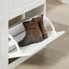 SoBuy FSR79-W Dulap de încălțăminte subțire 24 cm – 4 compartimente basculante, 16 perechi, FSC®, Alb