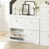 SoBuy FSR79-W Dulap de încălțăminte subțire 24 cm – 4 compartimente basculante, 16 perechi, FSC®, Alb