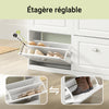 SoBuy FSR79-W Dulap de încălțăminte subțire 24 cm – 4 compartimente basculante, 16 perechi, FSC®, Alb