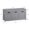 SoBuy FSR80-SG Banc pentru Pantofi cu Pernă Căptușită, 2 Uși și 1 Cub de Depozitare pentru Hol – 90x35x45 cm, Gri Argintiu