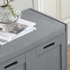 SoBuy FSR80-SG Banc pentru Pantofi cu Pernă Căptușită, 2 Uși și 1 Cub de Depozitare pentru Hol – 90x35x45 cm, Gri Argintiu