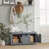 SoBuy FSR80-SG Banc pentru Pantofi cu Pernă Căptușită, 2 Uși și 1 Cub de Depozitare pentru Hol – 90x35x45 cm, Gri Argintiu