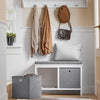 SoBuy Pantofi cu piept pentru baie dulap de baie cu 2 coșuri albe și gri L70*P30*A50cm FSR81-HG