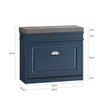 SoBuy FSR82-K-B Banc de pantofi cu pernă căptușită, 1 ușă rabatabilă, sertar și cârlig, subțire 24 cm – 60x24x52 cm, Albastru