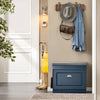 SoBuy FSR82-K-B Banc de pantofi cu pernă căptușită, 1 ușă rabatabilă, sertar și cârlig, subțire 24 cm – 60x24x52 cm, Albastru