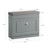 SoBuy FSR82-K-HG Banc pentru Pantofi cu Pernă Căptușită și 1 Clapetă, Slim 24cm pentru Intrare – 60x24x51 cm, Gri