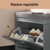 SoBuy Suport pentru pantofi pentru pantofi de bancă Suport gri cu scaun FSR82-K-HG