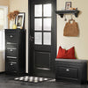 SoBuy Black Brush Hug Pantou Rack cu scaun FSR82-K-SCH