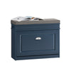 SoBuy FSR82-L-B Banc pentru încălțăminte 75cm – Pernă, 1 Rabatabil, Sertar, Cârlig, 150kg, FSC®, Subțire 24cm – Albastru