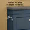SoBuy FSR82-L-B Banc pentru încălțăminte 75cm – Pernă, 1 Rabatabil, Sertar, Cârlig, 150kg, FSC®, Subțire 24cm – Albastru