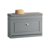SoBuy FSR82-L-HG Banc pentru Pantofi cu Pernă Tapițată și 1 Compartiment Rabtabil, Subțire 24cm pentru Intrare – 75x24x51 cm, Gri