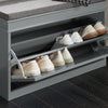 SoBuy FSR82-L-HG Banc pentru Pantofi cu Pernă Tapițată și 1 Compartiment Rabtabil, Subțire 24cm pentru Intrare – 75x24x51 cm, Gri
