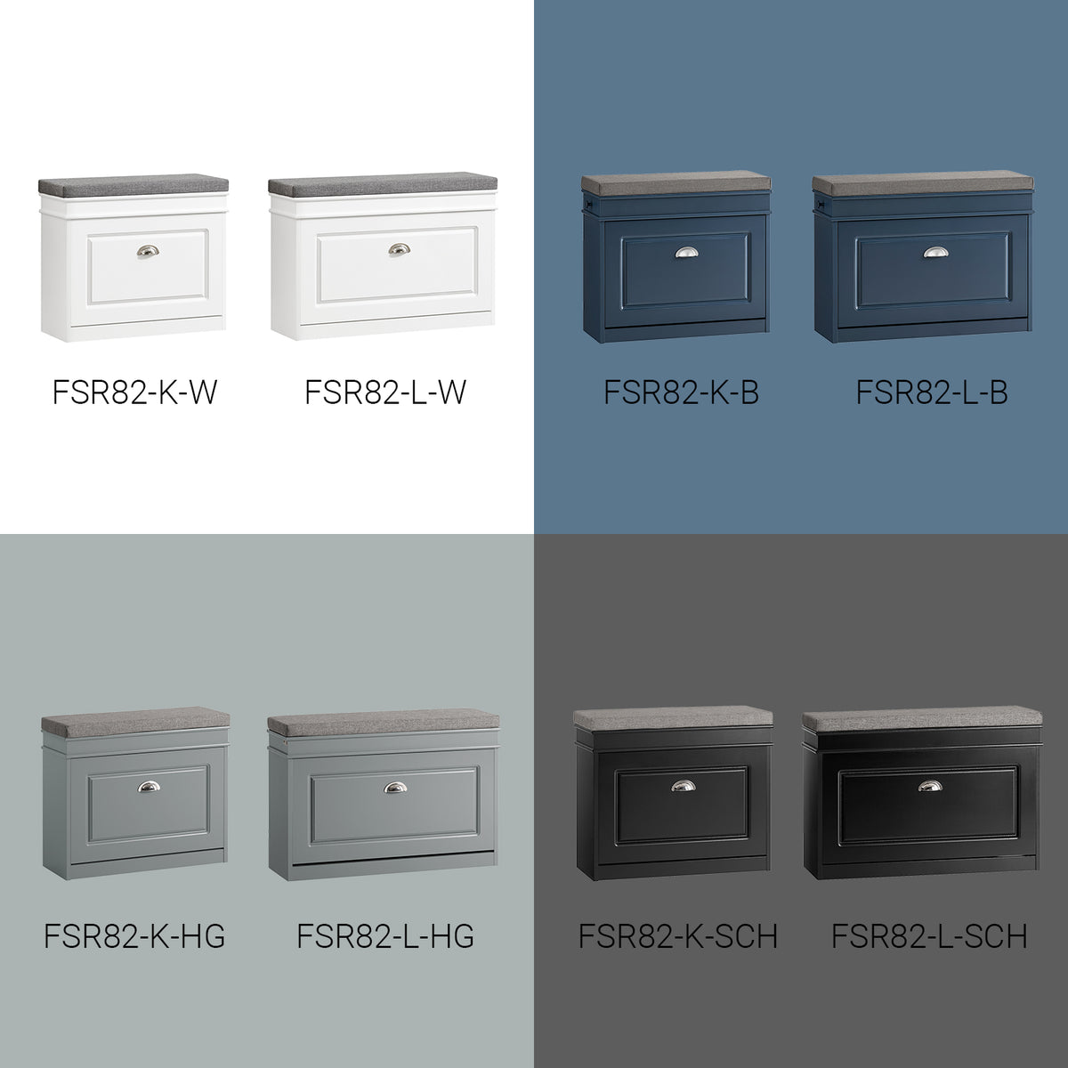 SoBuy FSR82-L-HG Banc pentru Pantofi cu Pernă Tapițată și 1 Compartiment Rabtabil, Subțire 24cm pentru Intrare – 75x24x51 cm, Gri