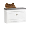 SoBuy FSR82-L-W Banc pentru Pantofi cu Pernă Tapițată și 1 Clapetă, Slim 24cm pentru Intrare – 75x24x51 cm, Alb