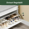 SoBuy FSR82-L-L-WG Pantofi de economisire subțire cu scaun de bancă Intrare Pantofi Pantofi Cizmă pentru încălțăminte pentru încălțăminte din lemn pentru încălțăminte, 75x24x51cm efect din lemn îmbătrânit alb