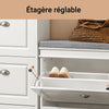 SoBuy FSR82-L-W Banc pentru Pantofi cu Pernă Tapițată și 1 Clapetă, Slim 24cm pentru Intrare – 75x24x51 cm, Alb