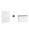 Precomandă SoBuy Set FSR82-L-W + FSR78-W – Ansamblu Mobilier de Pantofi Alb, Banchetă cu Pernă + Dulap cu 2 Uși Batante pentru 8 Perechi, Depozitare Hol 2 Piese