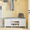 SoBuy FSR83-W Banc pentru Pantofi cu Pernă Căptușită și Spațiu de Depozitare pentru Hol Intrare – 110x35x50 cm, Alb