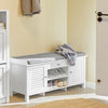 SoBuy FSR83-W Banc pentru Pantofi cu Pernă Căptușită și Spațiu de Depozitare pentru Hol Intrare – 110x35x50 cm, Alb