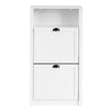 SoBuy Eșarfă cu 2 uși și 4 rafturi, cu compartiment suplimentar pentru încălțăminte, culoare: alb, dimensiuni: 60x24x110 cm fsr87-k-w
