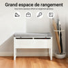 SoBuy FSR88-W Banc pentru Pantofi cu Pernă Căptușită și Spațiu de Depozitare pentru Intrare Hol – 72x30x46 cm, Alb
