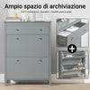 SoBuy Pantofi suport cu 2 pantofi cu 2 coaste cu pantofi pentru pantofi Suport pentru pantofi gri 80x25x108cm FSR89-HG