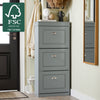 SoBuy FSR94-HG Dulap de încălțăminte cu 3 clapete, Depozitare 12 perechi, Certificat FSC®, Slim 24cm – 53x24x117 cm, Gri